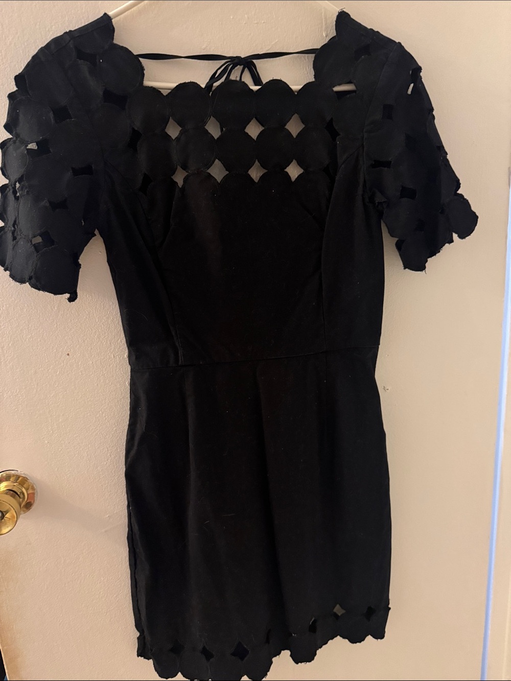 Anthropologie Black Cutout-Detail Mini Dress